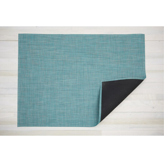 Mini Basketweave Handwoven Turquoise Indoor/Outdoor Rug