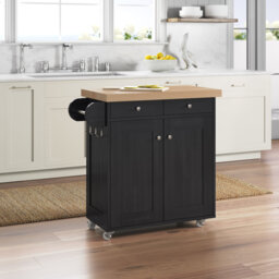 PORTLAND SOLID WOODEN TOP KITCHEN ISLAND