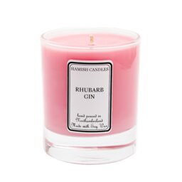 Rhubarb Gin Scented Jar Candle with Glass Holder