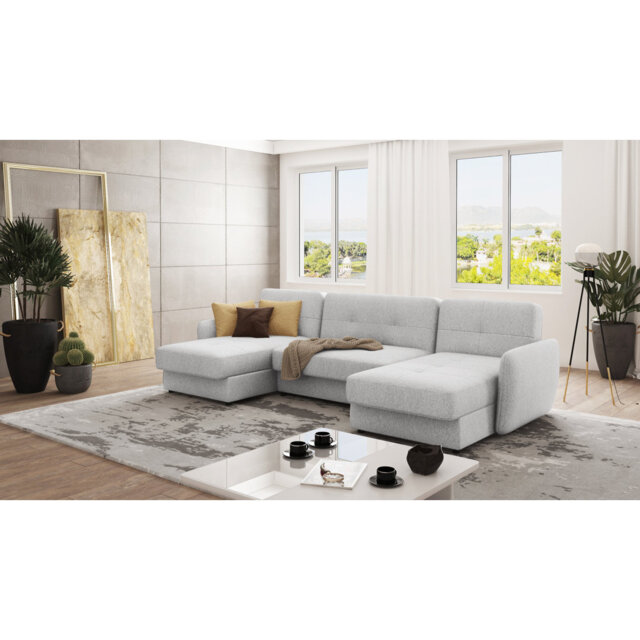 Modern U-Shape Corner Sofa with Sleeping Function And Storage