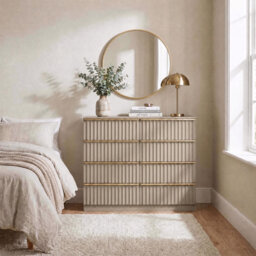 Lania Beige 8 Drawer Chest of Drawers Bedroom Storage Unit