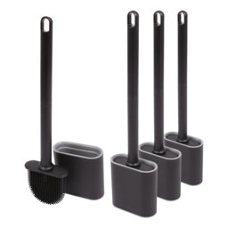 Harbour Housewares - Wall-Mounted Toilet Brush & Holder - Pack of 4