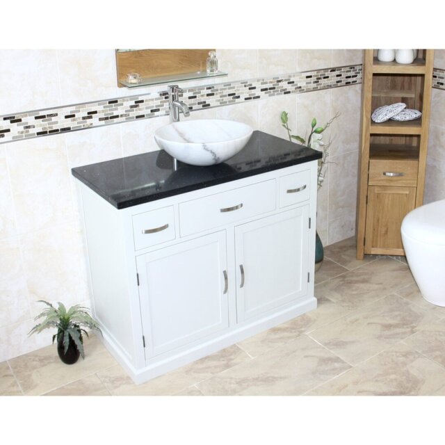Rodger 1000mm Single Bathroom Vanity with Vessel Stone Basin