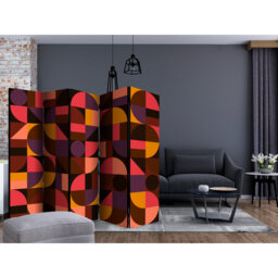 Room Divider - Geometric Mosaic (Red) II [Room Dividers]