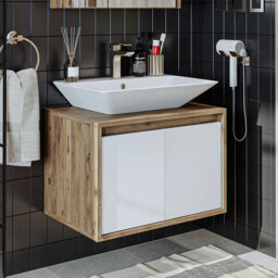 Ruarie Bathroom Vanity Unit with Ceramic Washbasin 65cm
