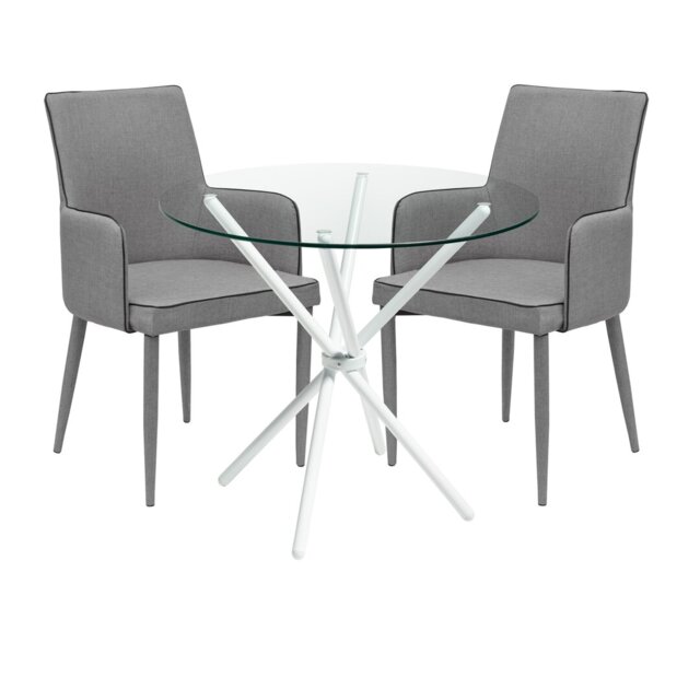 Brosnan Circular Dining Set with 2 Chairs