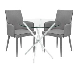 Brosnan Circular Dining Set with 2 Chairs