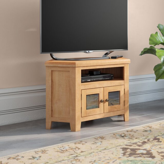 "Serena Unfinished Corner TV Stand for TVs up to 43"""