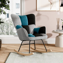 Special Edition Black-Gray-Blue Rocking Chair
