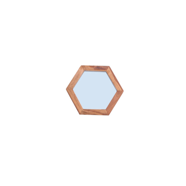 Lehoux Flat Wood Framed Wall Mounted Accent Mirror in Brown