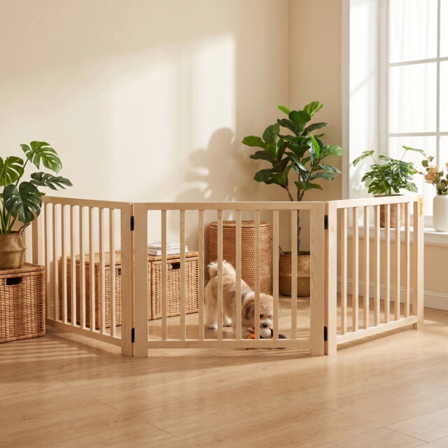 Solid Wood Free Standing Pet Gate
