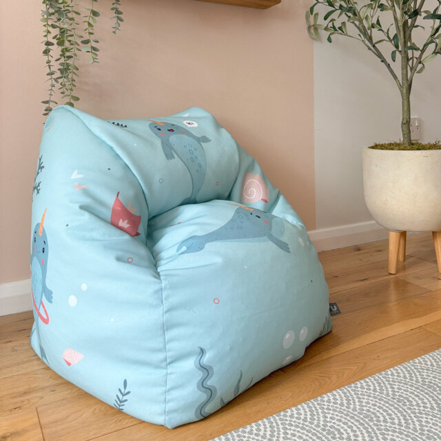 rucomfy Beanbags Snuggle Kids Bean Bag Chair - Toddler Armchair Beanbag Seat - Childrens Bedroom Furniture for Boys and Girls - Arrives with Filling -