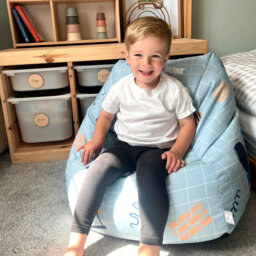 rucomfy Beanbags Snuggle Kids Bean Bag Chair - Toddler Armchair Beanbag Seat - Childrens Bedroom Furniture for Boys and Girls - Arrives with Filling -
