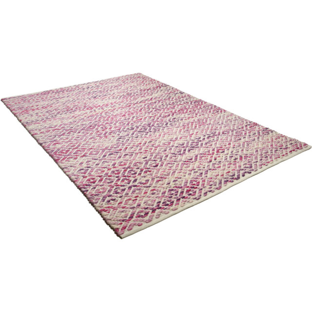 Smooth Comfort Handwoven Wool Pink Rug