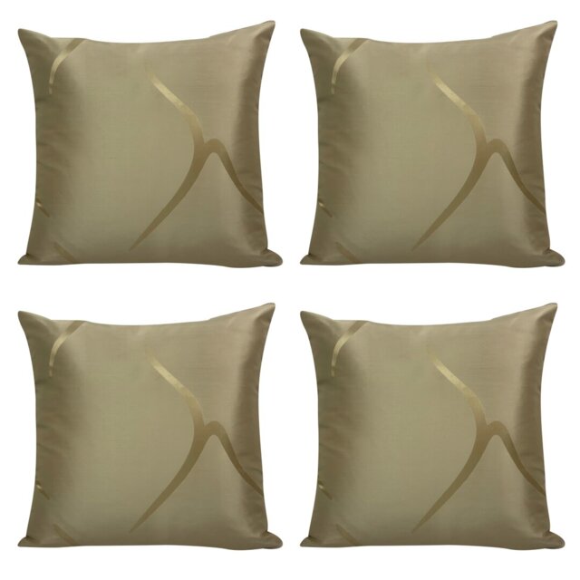 "X4 Quality Classic Gold Contempory Abstract Design Sofa Cushion Covers 18X18"""