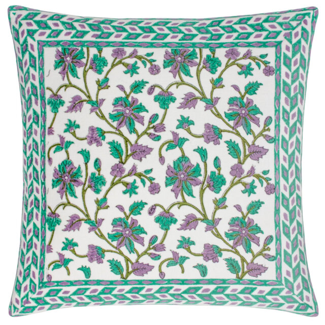 Mentera Floral Square Throw Cushion