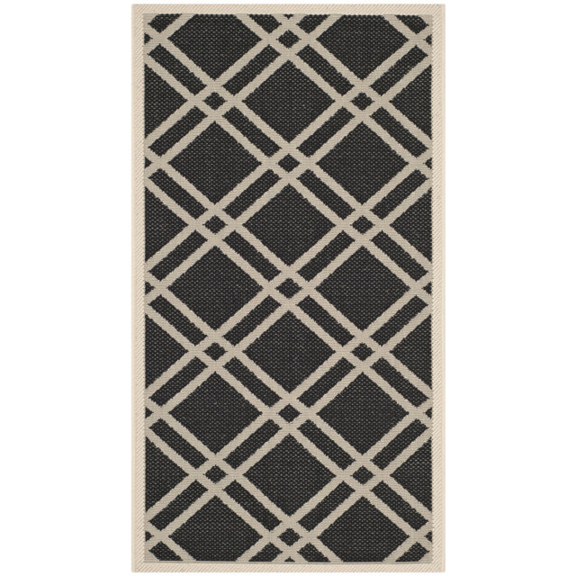 Kellogg Hooked Black/Beige Indoor/Outdoor Rug
