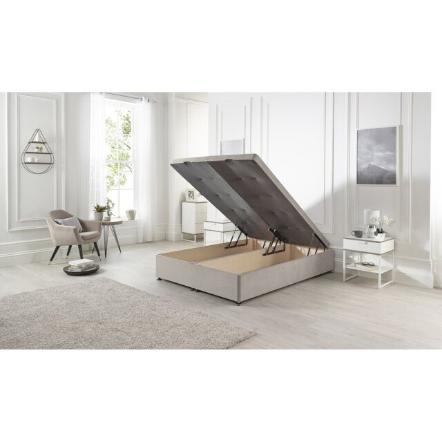Luxara Solid Wood End Opening Ottoman Bed Frame Plush Velvet