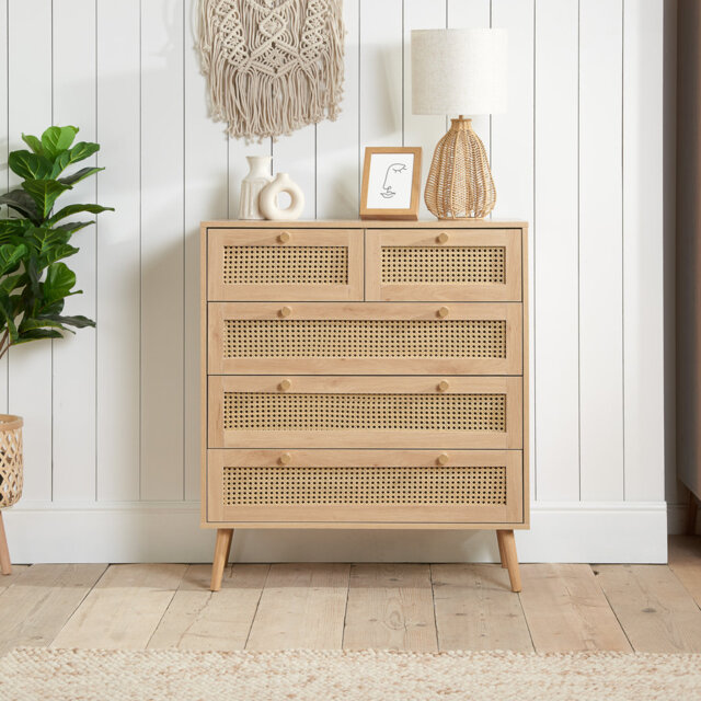 Noemi 85cm W 5 - Drawer Chest of Drawers