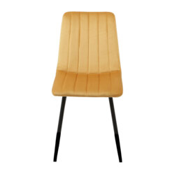 38cm H Velvet Upholstered Metal Upholstered Back Side Chair in Gold