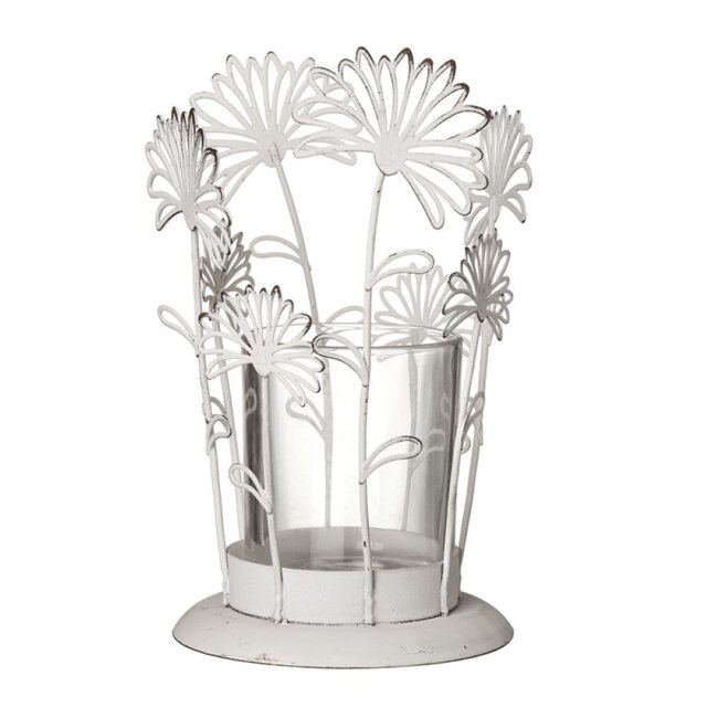 Glass, Metal Tabletop Tealight Holder