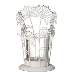 Glass, Metal Tabletop Tealight Holder