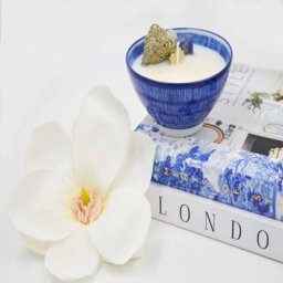 Unscented Scented Designer Candle with Ceramic Holder