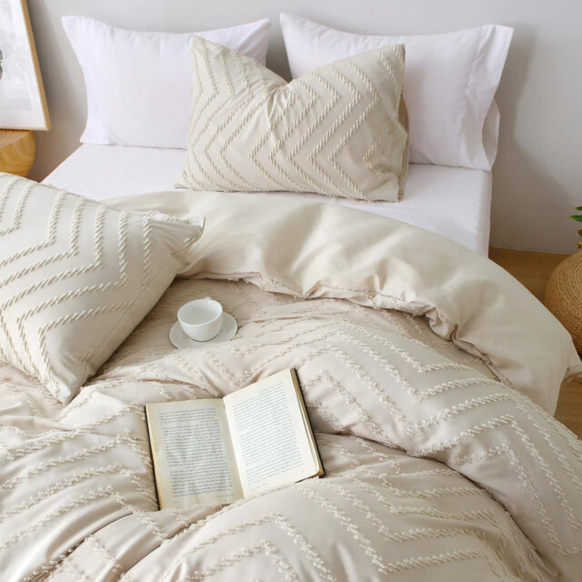 Microfiber Chequered Duvet Cover Set