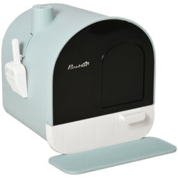 Hooded 43*44*47 cm Polypropylene 1 Piece Hooded Cat Litter Box Green Odour-Control Design
