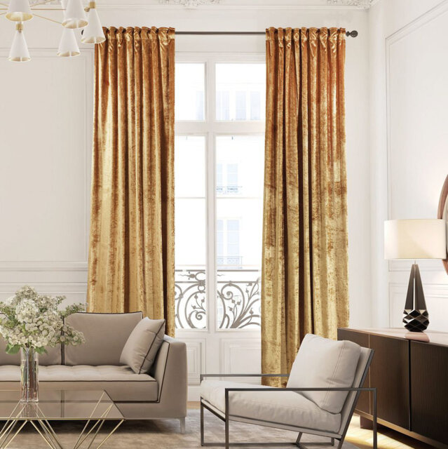 Blackout Thermal with Liner Extra Long & Extra Wide Shiny Velvet Decorative Curtain Panel