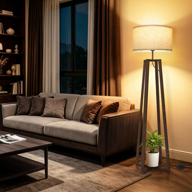 156cm Powder Coated Tripod Floor Lamp