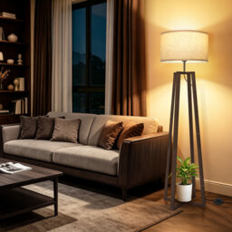 156cm Powder Coated Tripod Floor Lamp