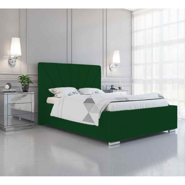 Sunrise Abubaker Upholstered Bed Frame - Plush Velvet with Headboard and Sprung Slats