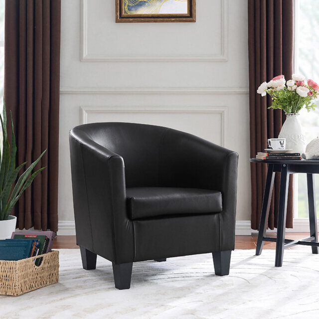 Alamdaar Faux Leather Barrel Chair