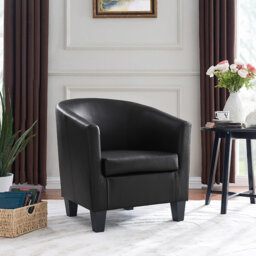 Alamdaar Faux Leather Barrel Chair