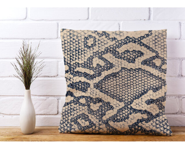 Sturgill Snake Skin Animal Print Scatter Cushion with Filling
