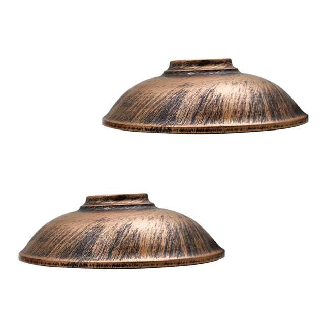 2 Pack Vintage Ceiling Brushed Silver Light Shade, Easy Fit Pendant Lamp Shade, Metal 24Cm Lampshade For Bedroom, Living Room, Hall Way And Other Plac