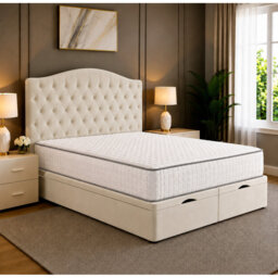 Roya Chesterfield Tufted Divan Storage Ottoman Bed Frame with End Lift Storage