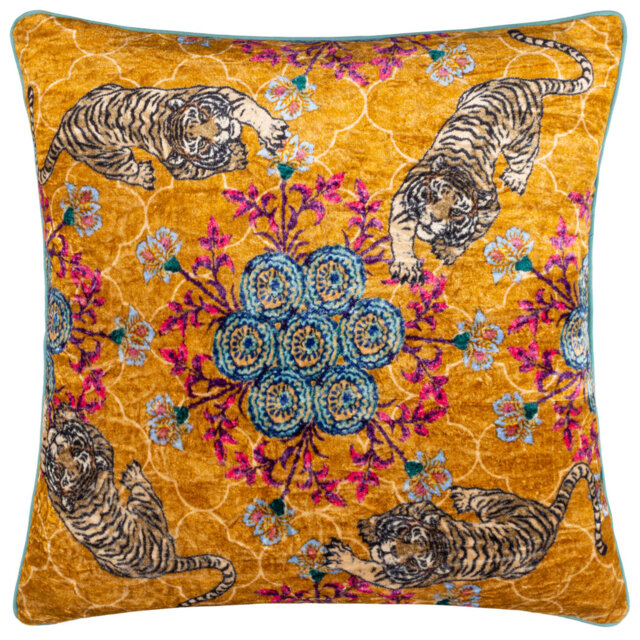 Abstract Gold Square Cushion