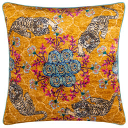 Abstract Gold Square Cushion