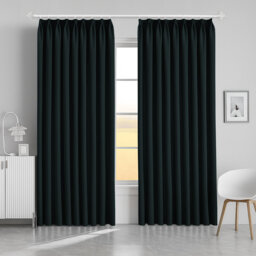 Aspire Homeware Hotel Style Polyester Room Darkening Pencil Pleat Curtain Pair for Luxury Bedroom Decor