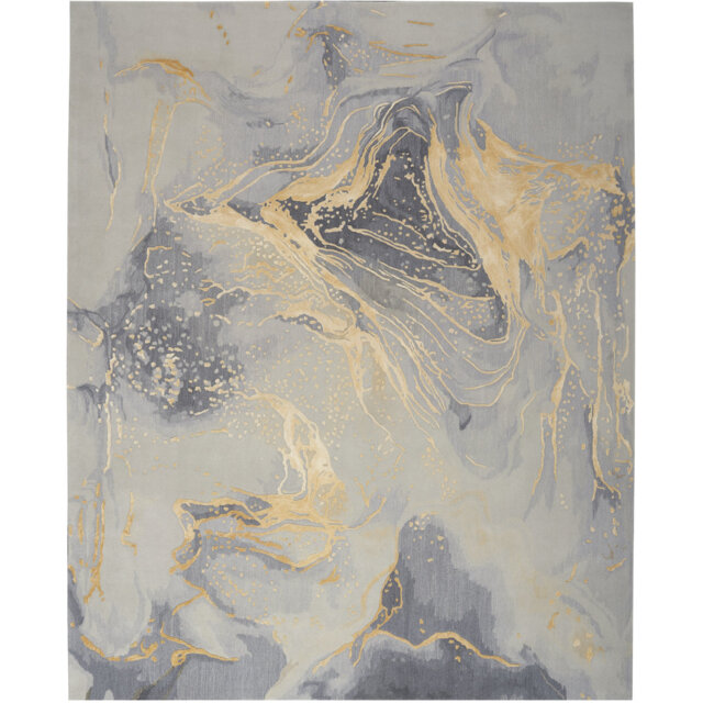 Chamarra Hand Tufted Wool Grey/Gold Rug