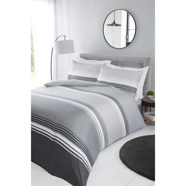 Southsea Polyester Striped Duvet Cover with Pillowcases Included