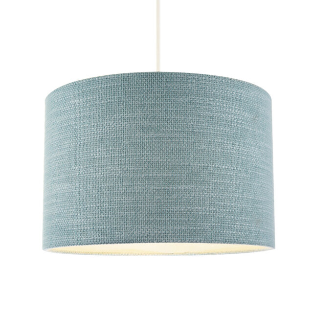 20cm H Linen Drum Lamp Shade ( No Direct Attachment Method ) in Teal
