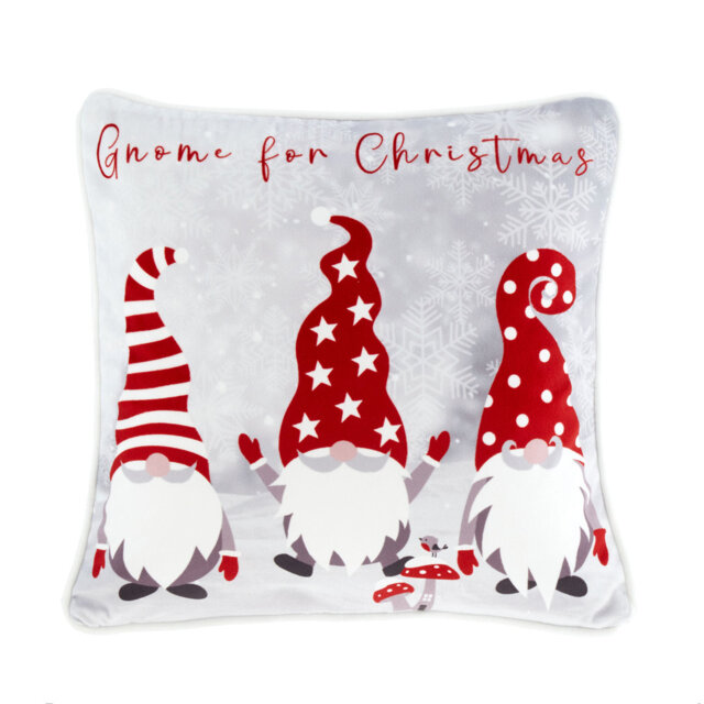 Gonks Animal Print Red Square Cushion