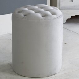 Henthorn 28cm Wide Velvet Tufted Round Solid Colour Pouffe Ottoman