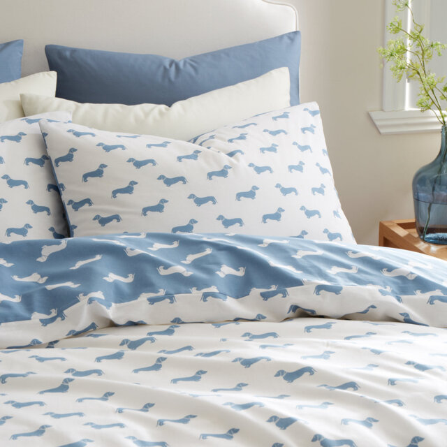 Peggy Dachshund Cotton Animal Print Duvet Cover Set