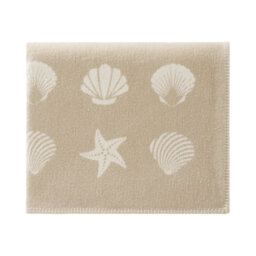 Beige Seashells Large Recycled Cotton Blanket