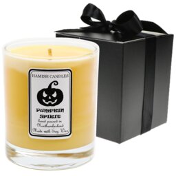 Pumpkin Spirit Scented Jar Candle with Glass Holder