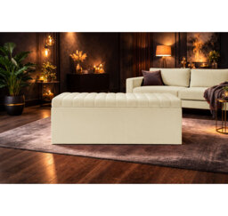 Royal Velvet Storage Ottoman Box with Hinged Lid - Lined Upholstered End of Bed Storage Bench - Soft  Close Storage Seat - Made in UK